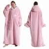 Plaid Pull Sweat à Manche et Capuche avec PocheTaille Unique Homme et Femme   Robe De Chambre Polaire Hiver