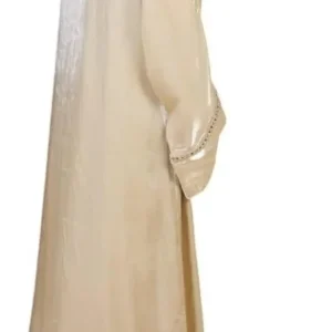 Robe Longue Fluide + Gilet Satiné Élégant – Tenue de Soirée, Mariage, Ramadan
