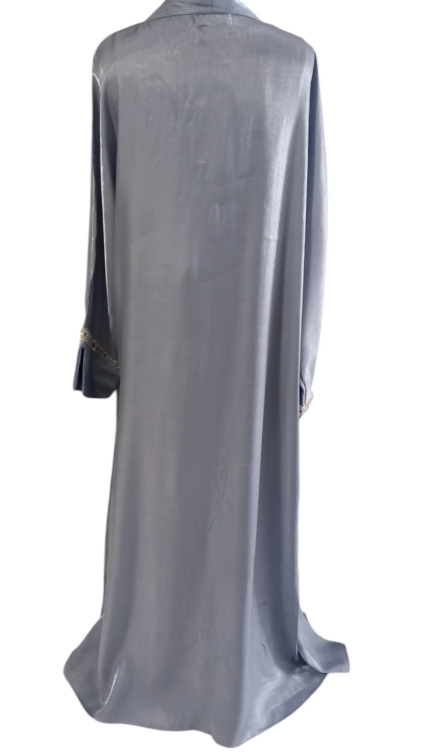 Abaya Longue Satinée Femme avec Gilet – Tenue Chic et Élégante – Image 3