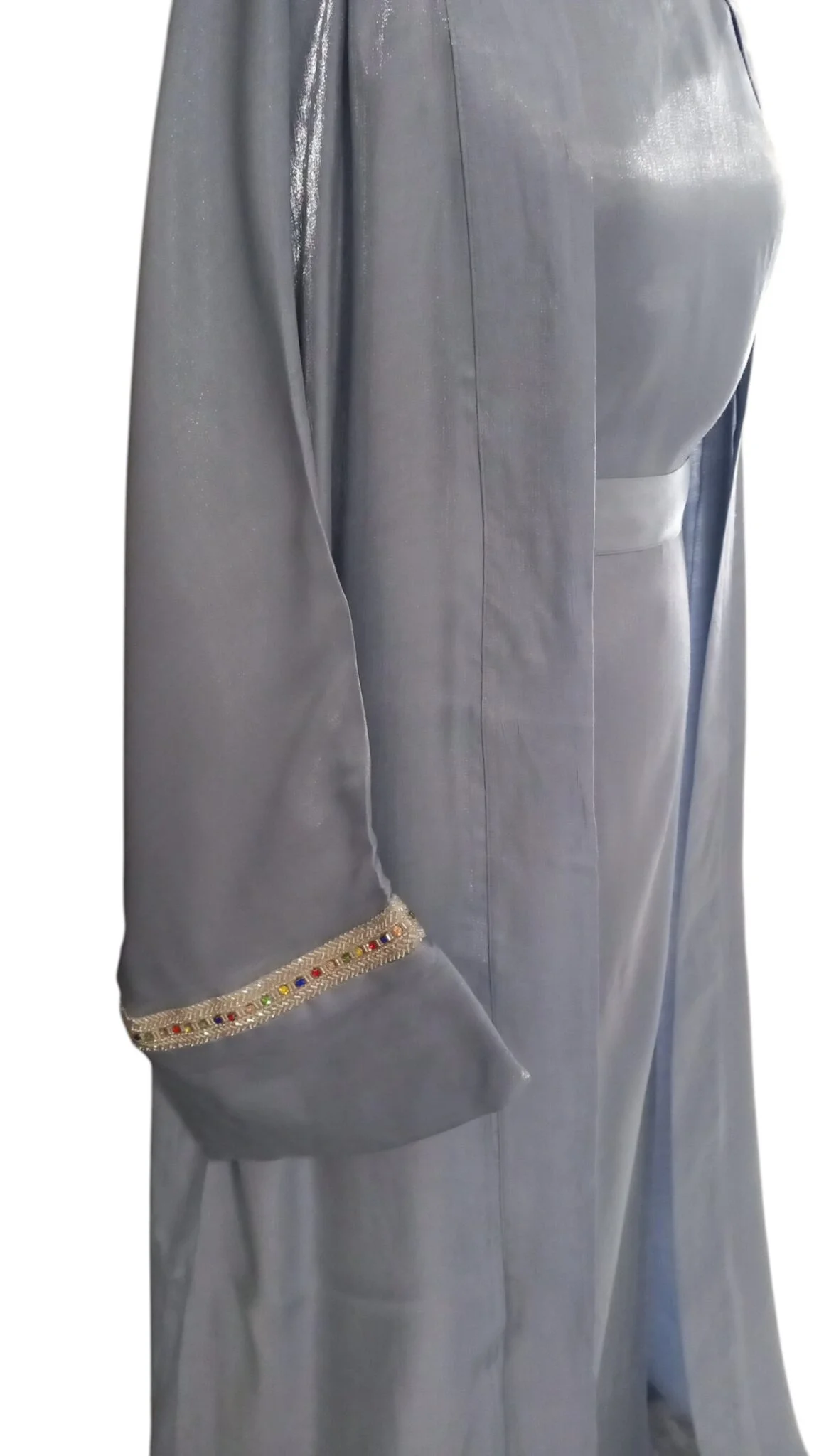 Abaya Longue Satinée Femme avec Gilet – Tenue Chic et Élégante – Image 2