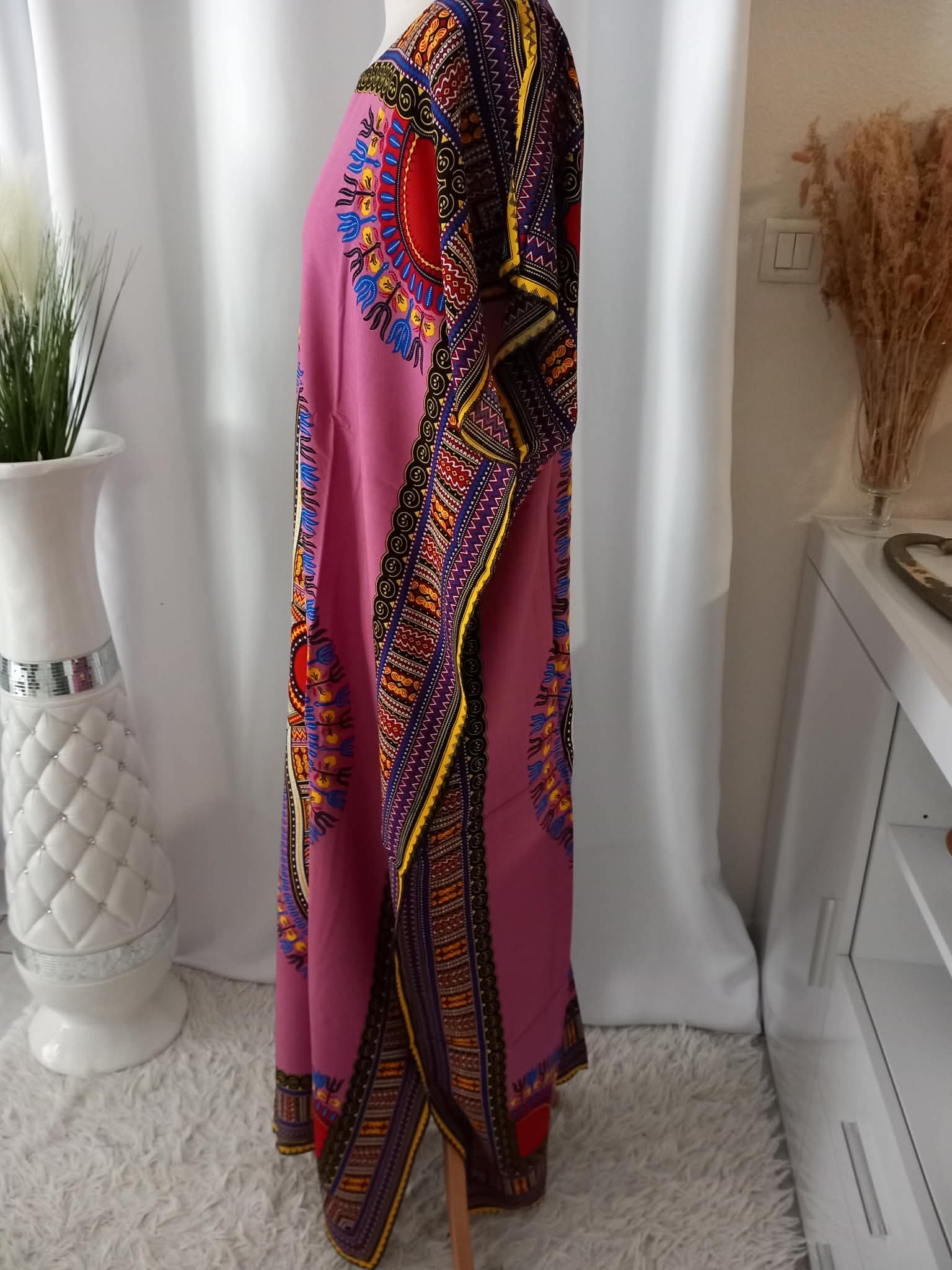Dashiki – Robe africaine pour femmes, coton, manches chauve-souris, élégante, longue – Image 4