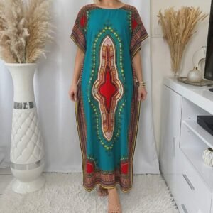 Kaftan dashiki femme – Robe longue bohème – Look oriental africain