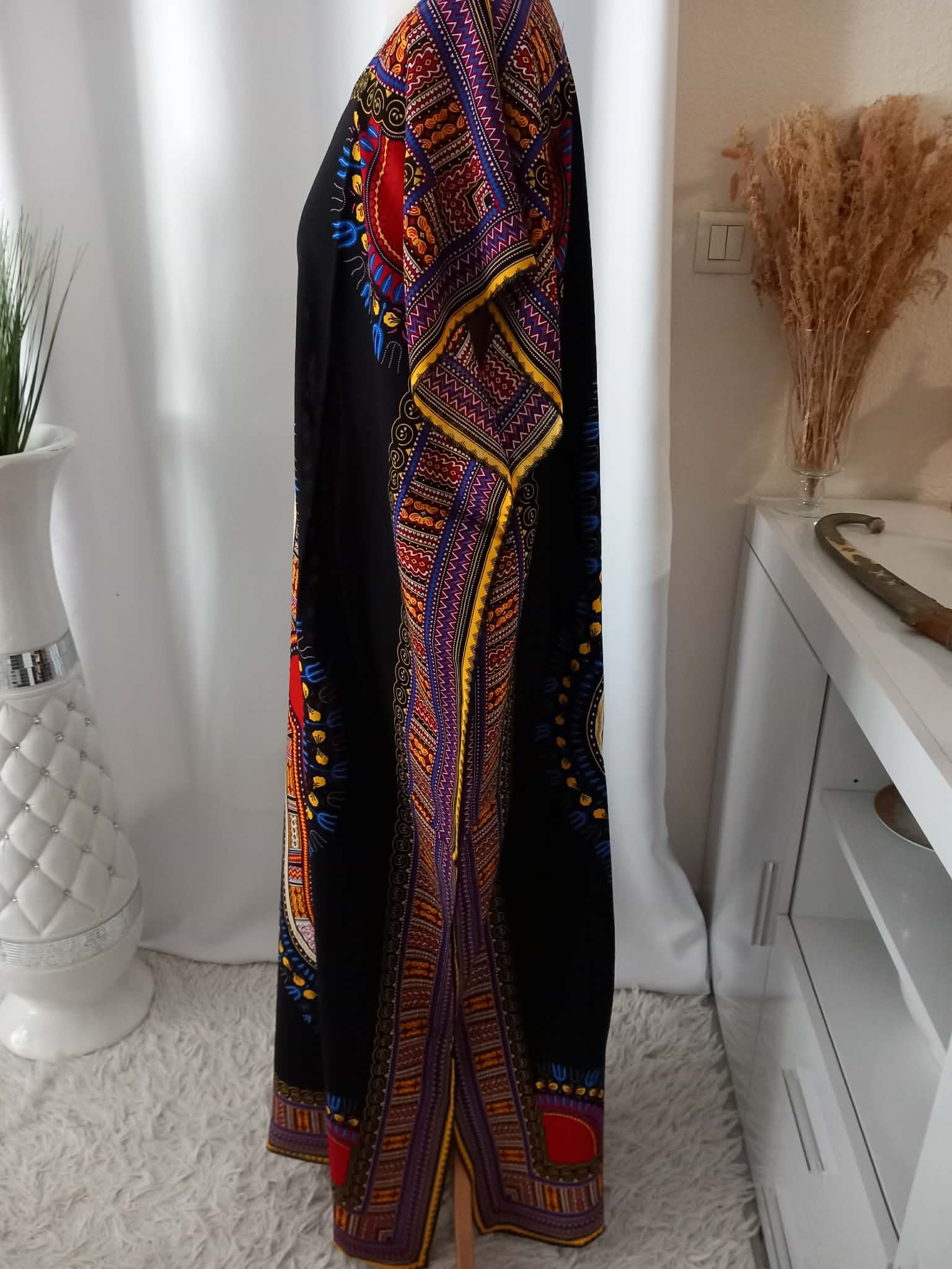 Robe longue style dashiki – Motif ethnique africain – Fluide et confortable – Image 3