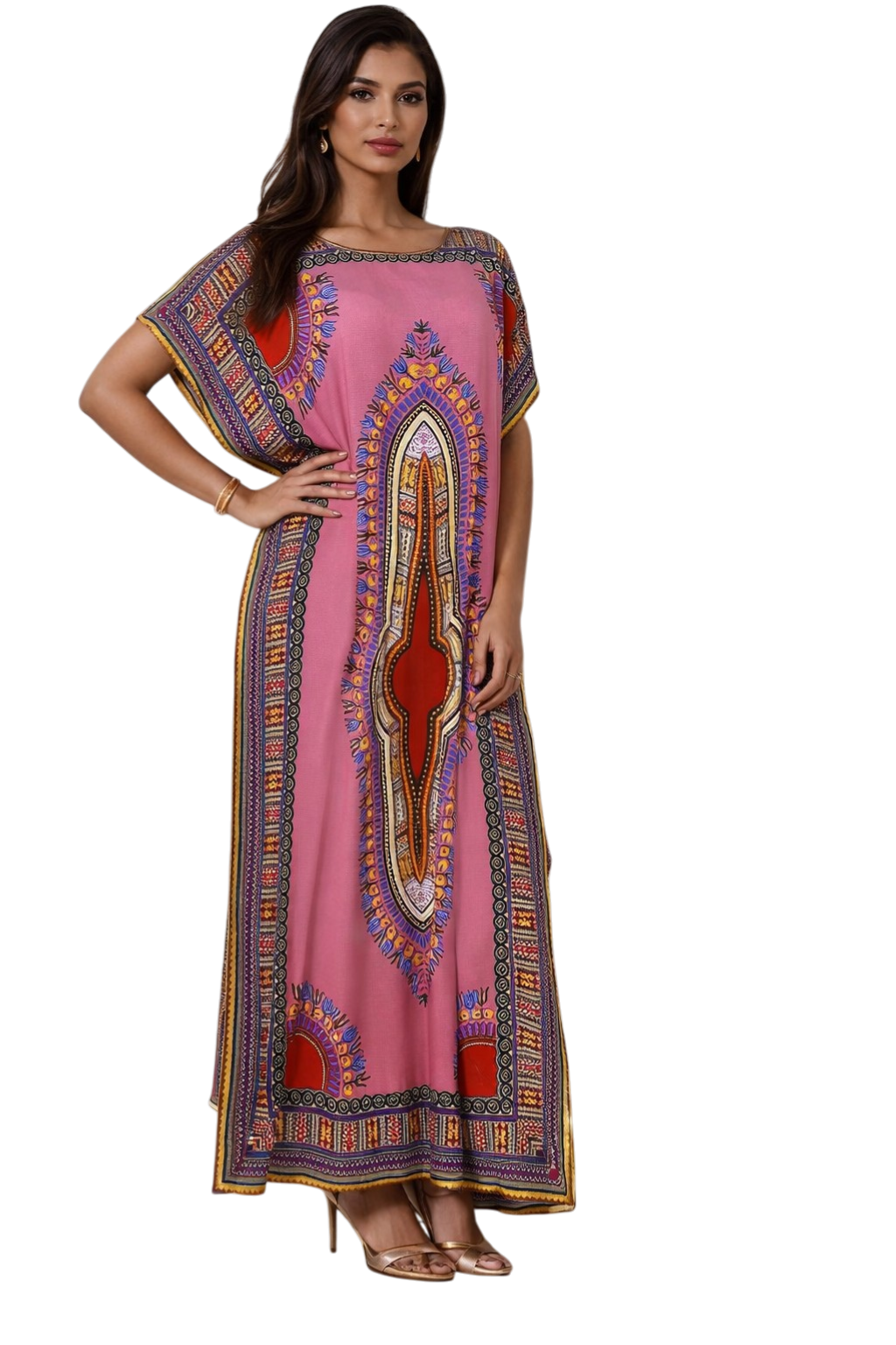 Dashiki – Robe africaine pour femmes, coton, manches chauve-souris, élégante, longue – Image 2